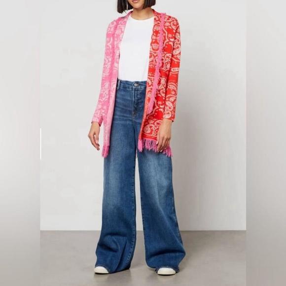 Never Fully Dressed NWT Bandana Clash Cardigan in pink & red Sz S - Picture 3 of 9